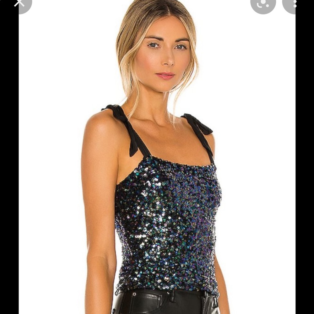 Free people hey girl sequin tank in night size small - like new